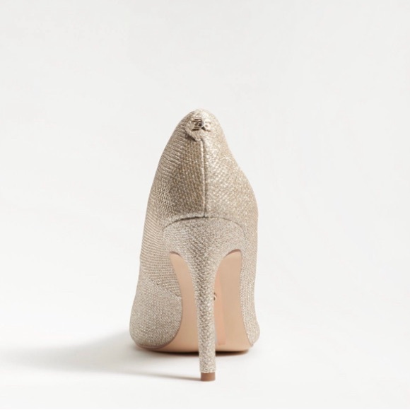 SAM EDELMAN: HAZEL POINTED TOE HEEL, LIGHT GOLD MESH - Picture 7 of 14